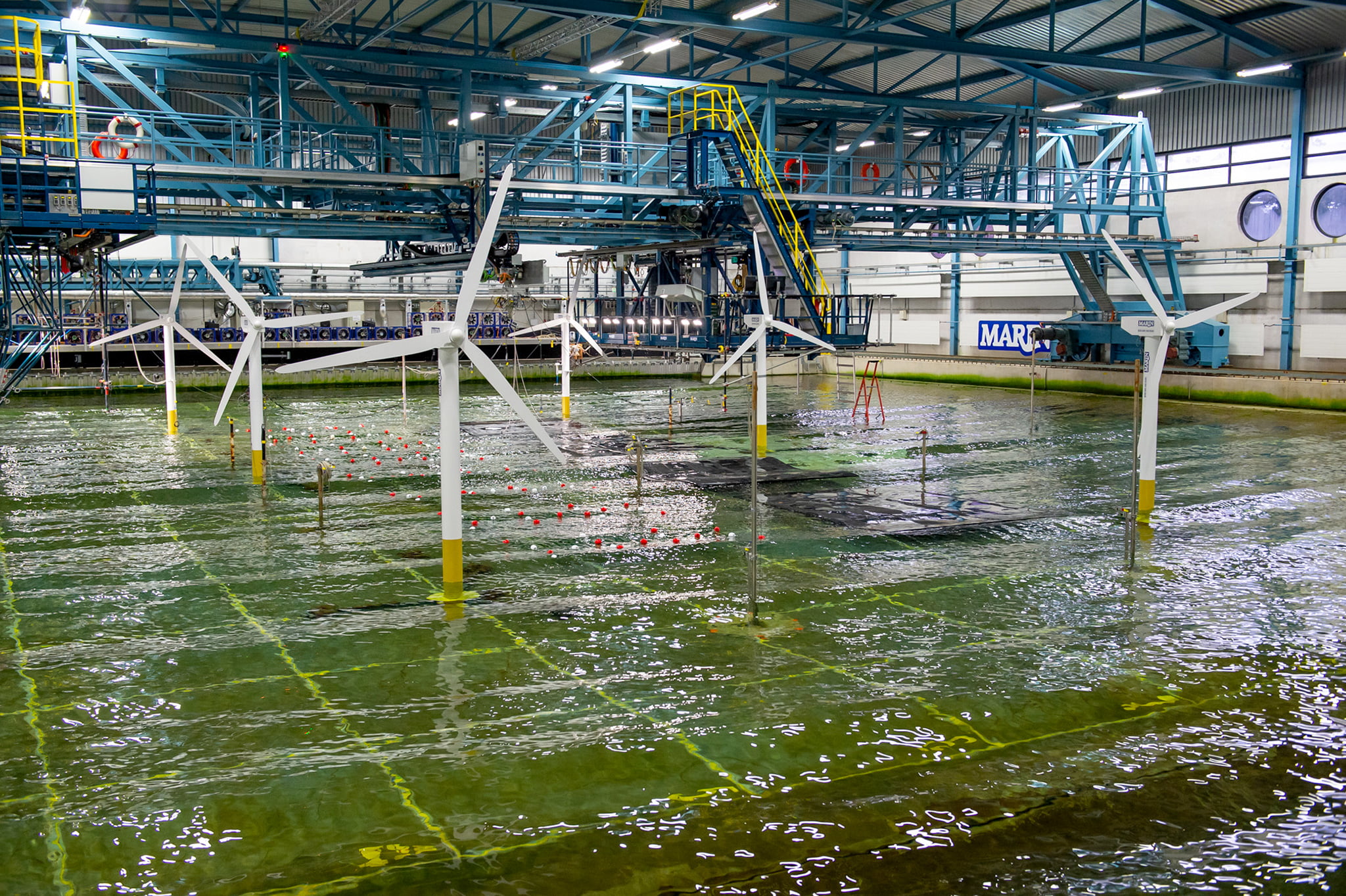 Test of wind turbine models. Photo: MARIN