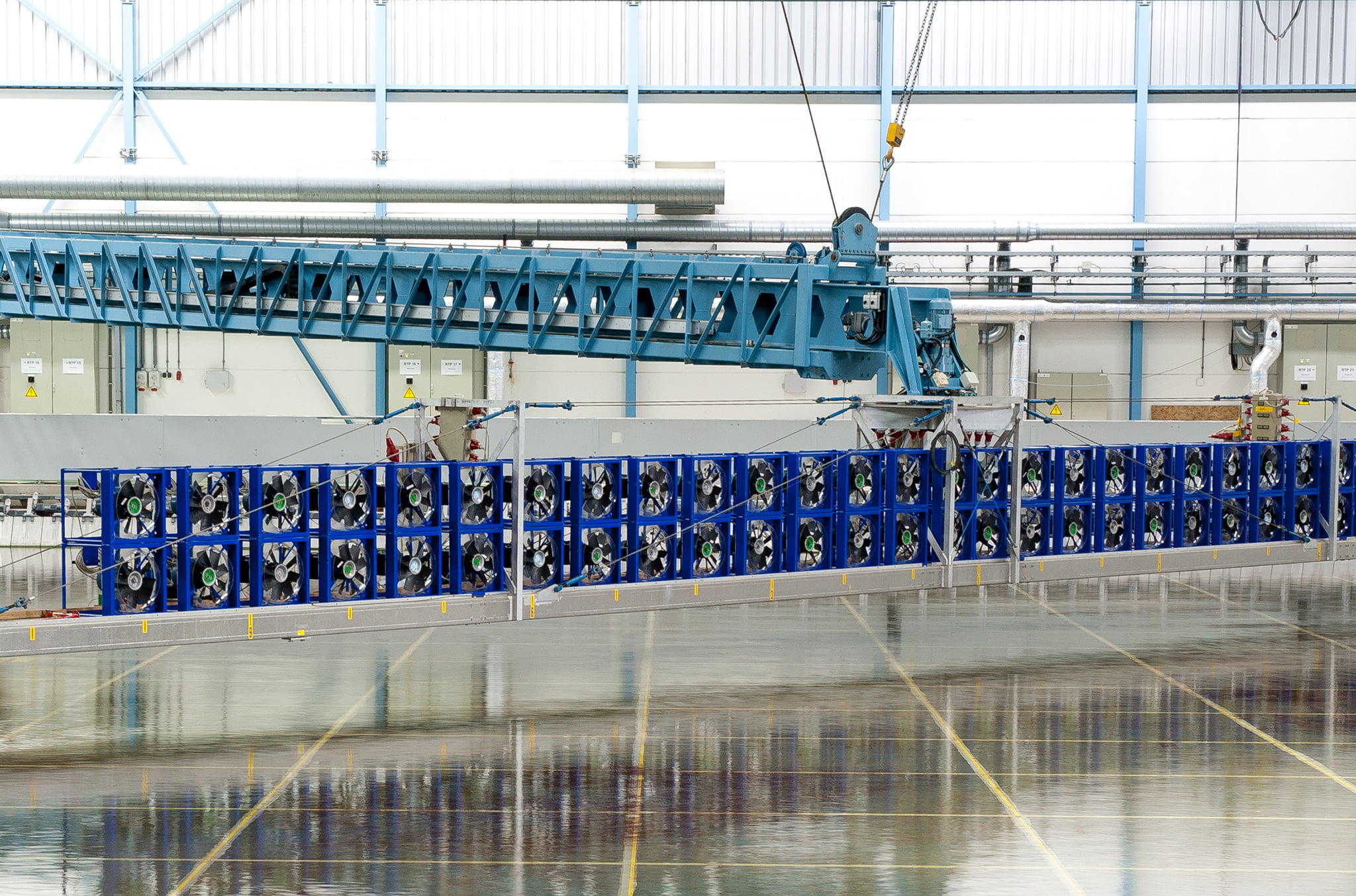 CAN bus connected fans are used to create wind for tests